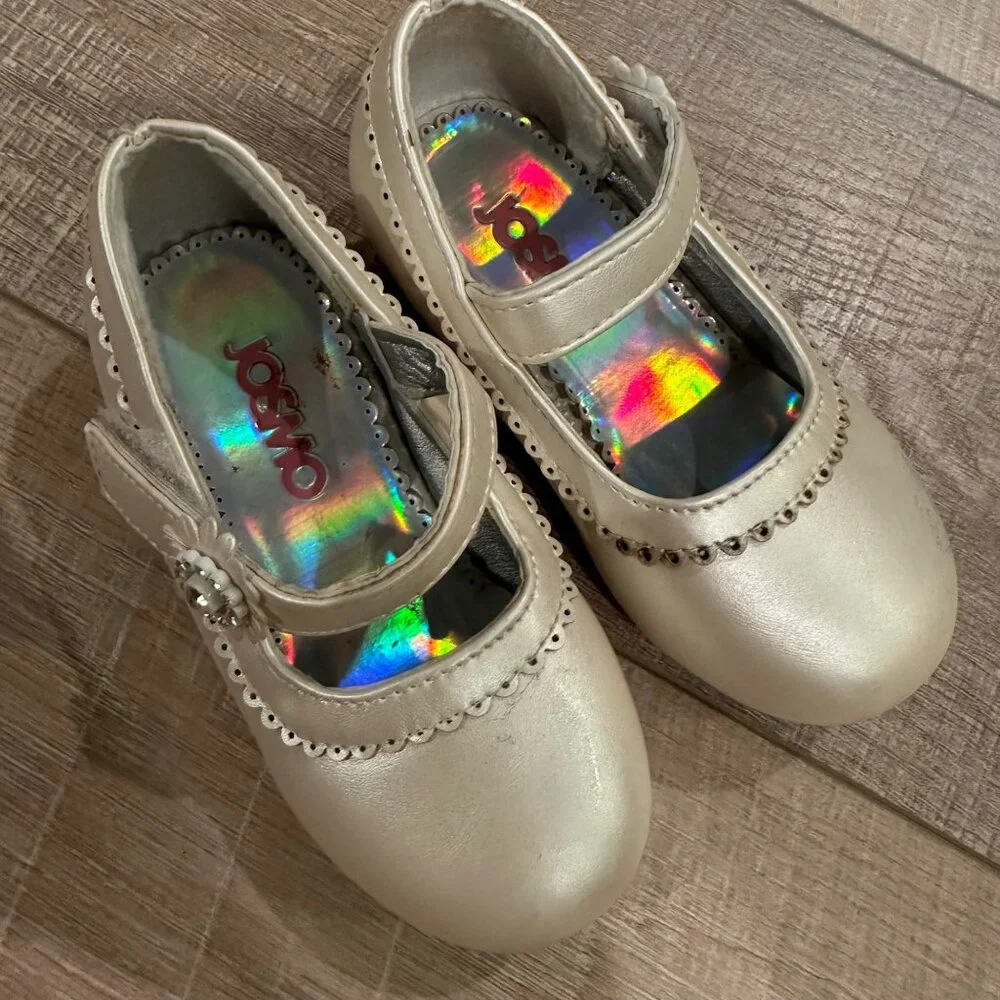 JOSMO GIRLS SIZE 7 CREAM MARY JANE DRESS SHOES